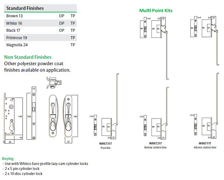 Whitco - Leichhardt Sliding Security Door Lock