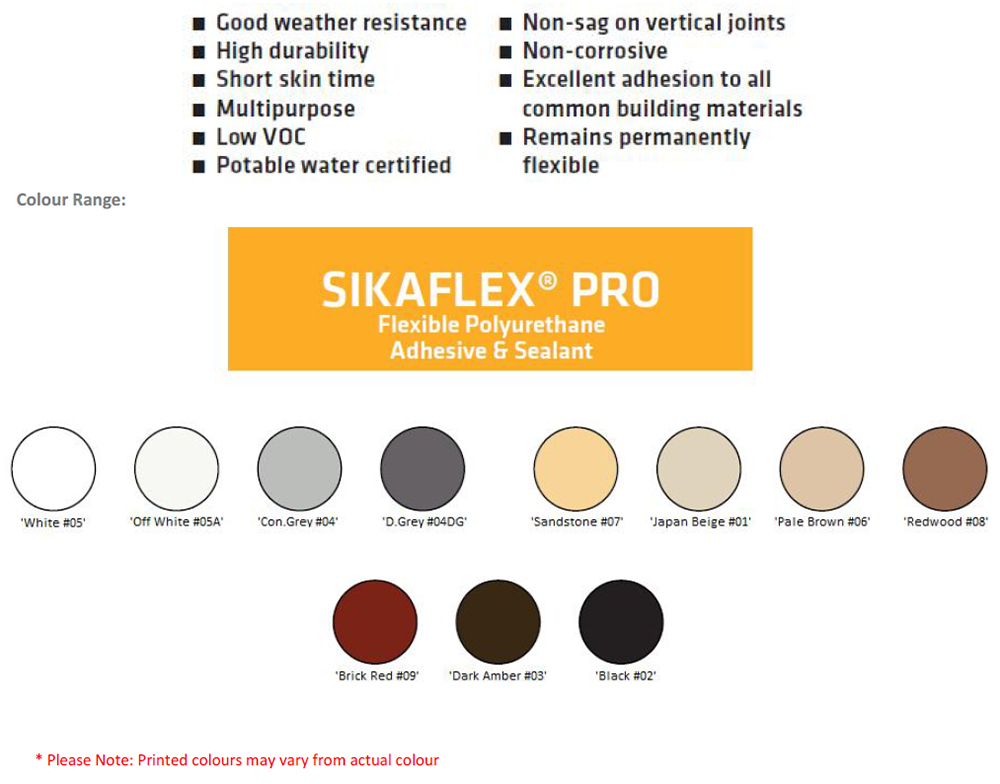 Sikaflex Color Chart