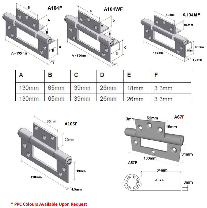 McCallum - Aluminium Hinges