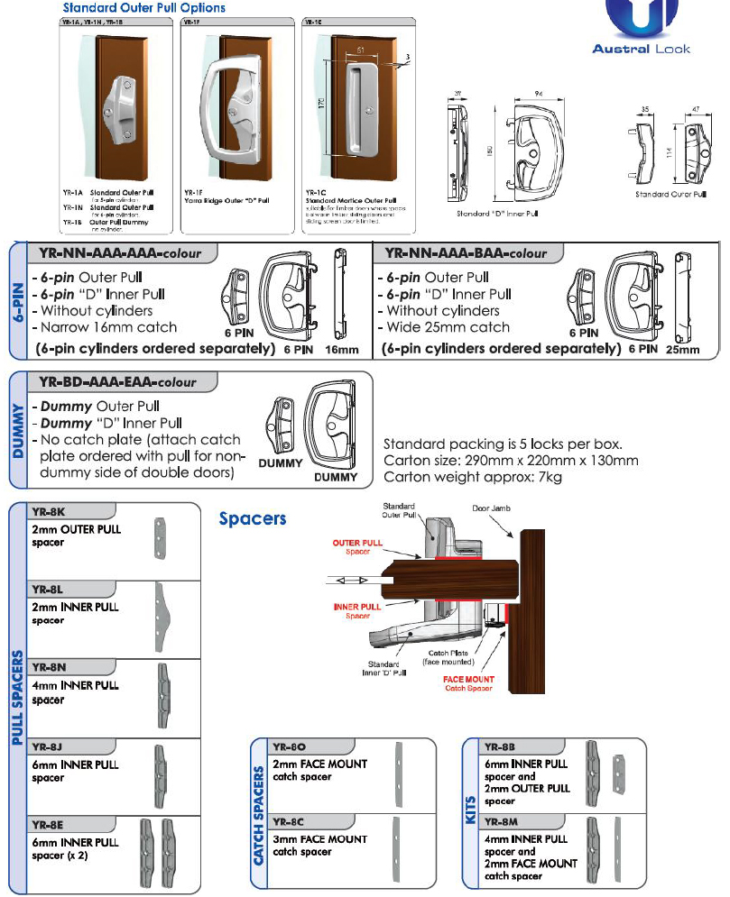 Austral - Yarra Ridge Sliding Door Locks