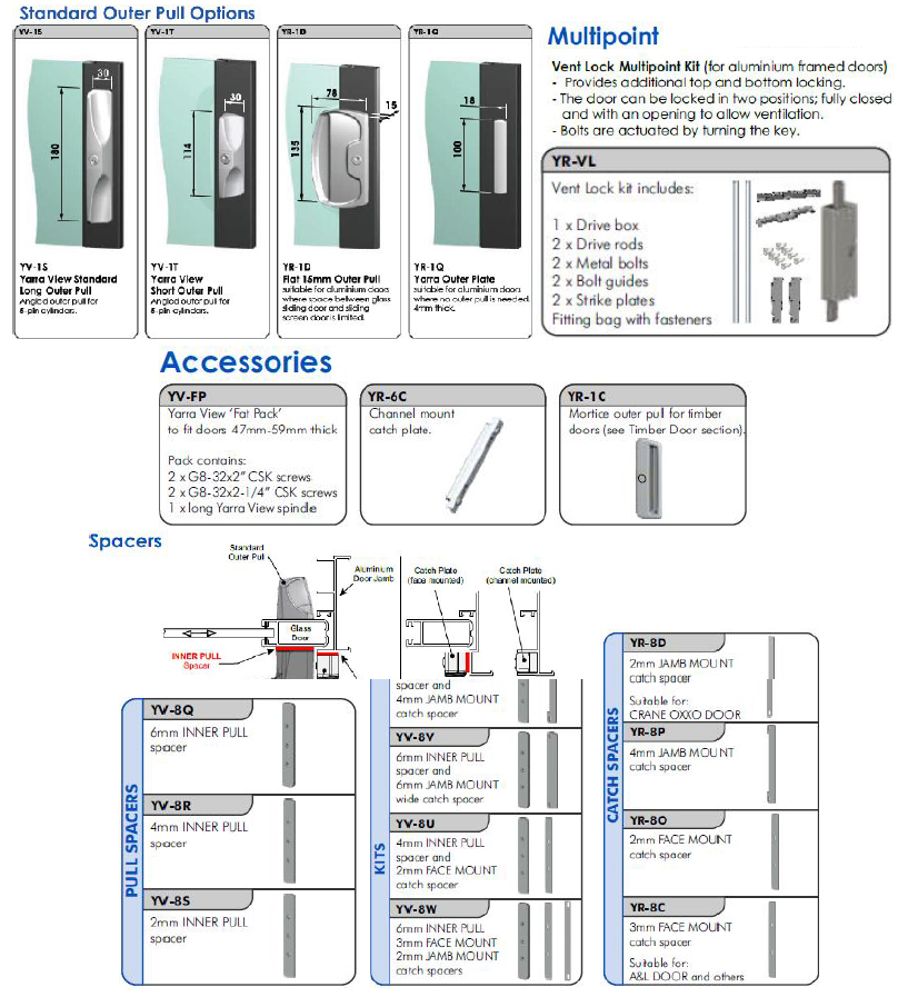 Austral - Yarra View Sliding Door Locks