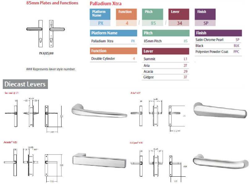 Lockwood - Palladium Xtra Handles